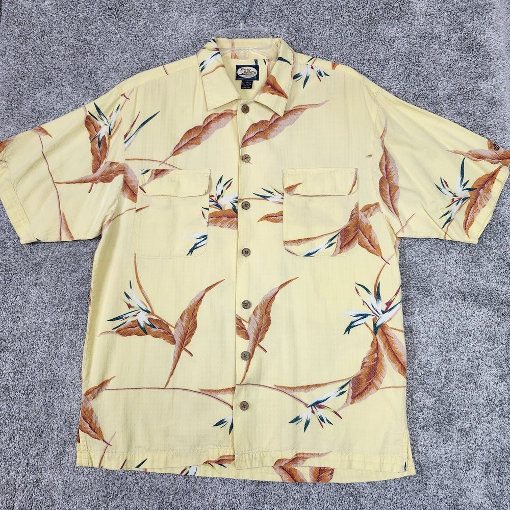 Tommy Bahama Shirt Mens Small Birds of Paradise Floral Hawaiian Camp Casual